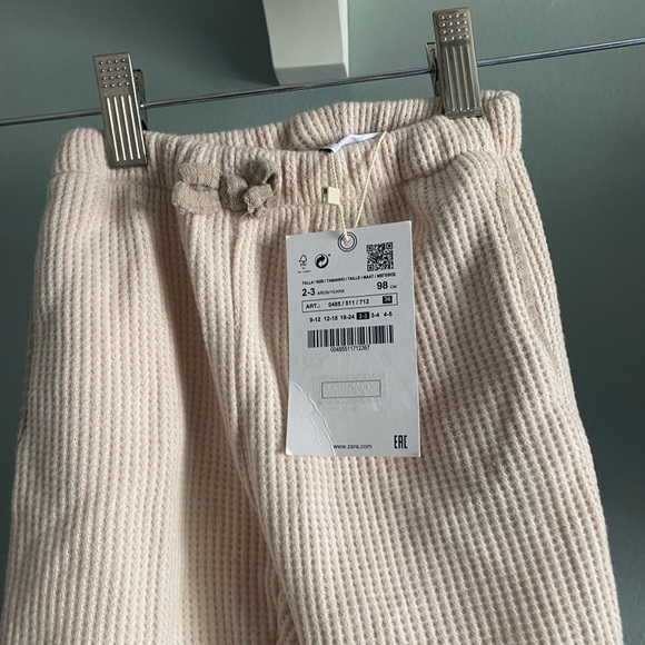 𝅺zara warm waffle pants 2-3Y NWT - Picture 4 of 6